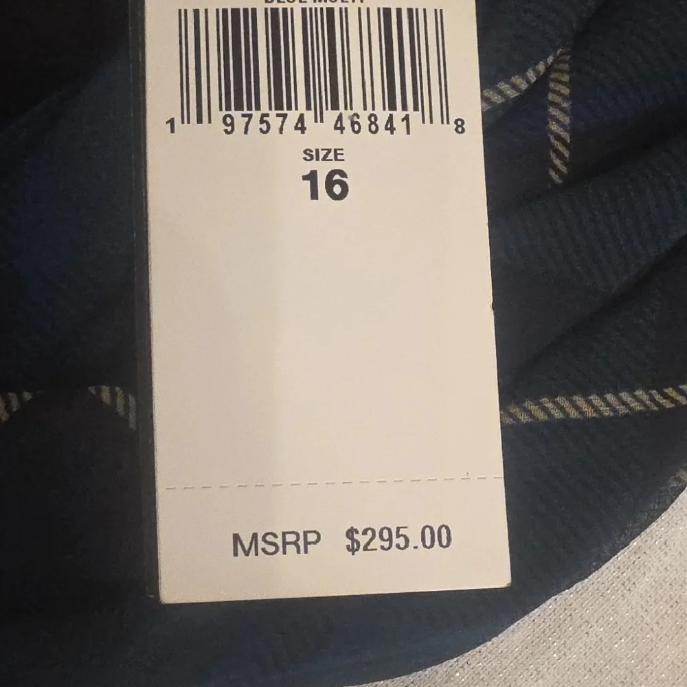 Ralph Lauren Dark Green and Navy Plaid Tie-Neck Maxi Dress with Bow - Picture 12 of 16